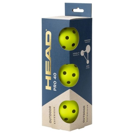 HEAD PRO 40 - LOT DE 3 BALLES PICKLEBALL